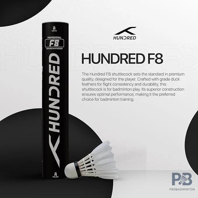 The Hundred F8 Badminton Feather Shuttlecocks | Speed 76 & 77