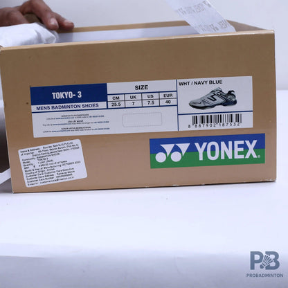 Yonex Tokyo 3 Badminton Shoes - White/Navy Blue