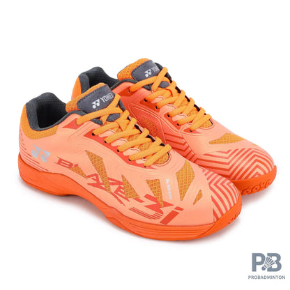 Yonex Blaze 3I Badminton Shoes | Hyper Orange/Midnight Turquoise | Lightweight Non-Marking Court Shoes