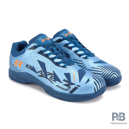 Yonex Blaze 3I Badminton Shoes | Crystal Teal/Hyper Orange | Lightweight Non-Marking Court Shoes