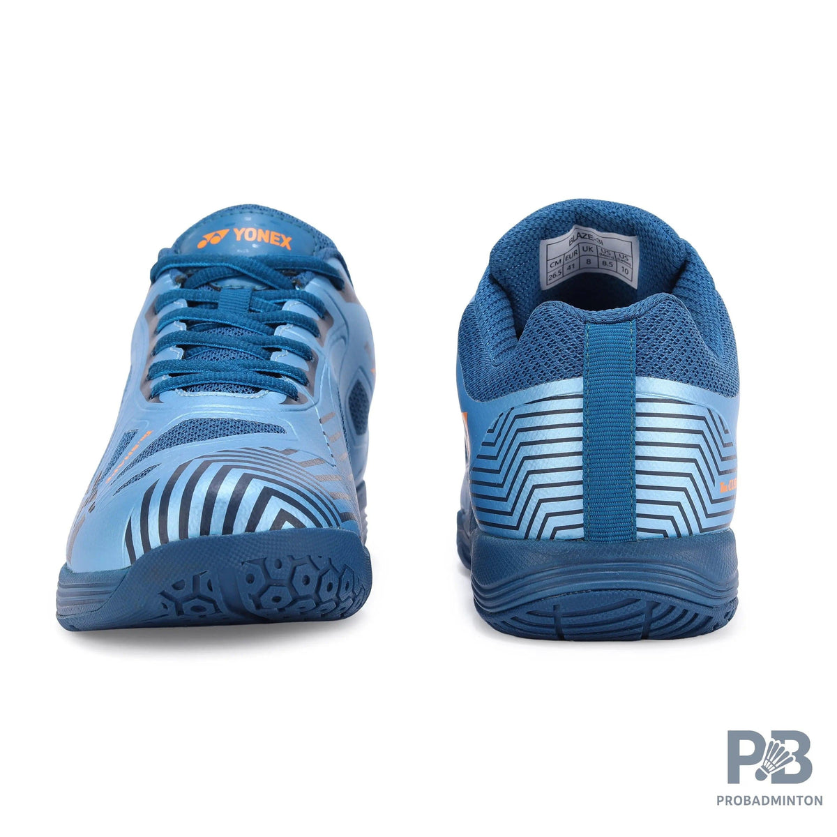 Yonex Blaze 3I Badminton Shoes | Crystal Teal/Hyper Orange | Lightweight Non-Marking Court Shoes