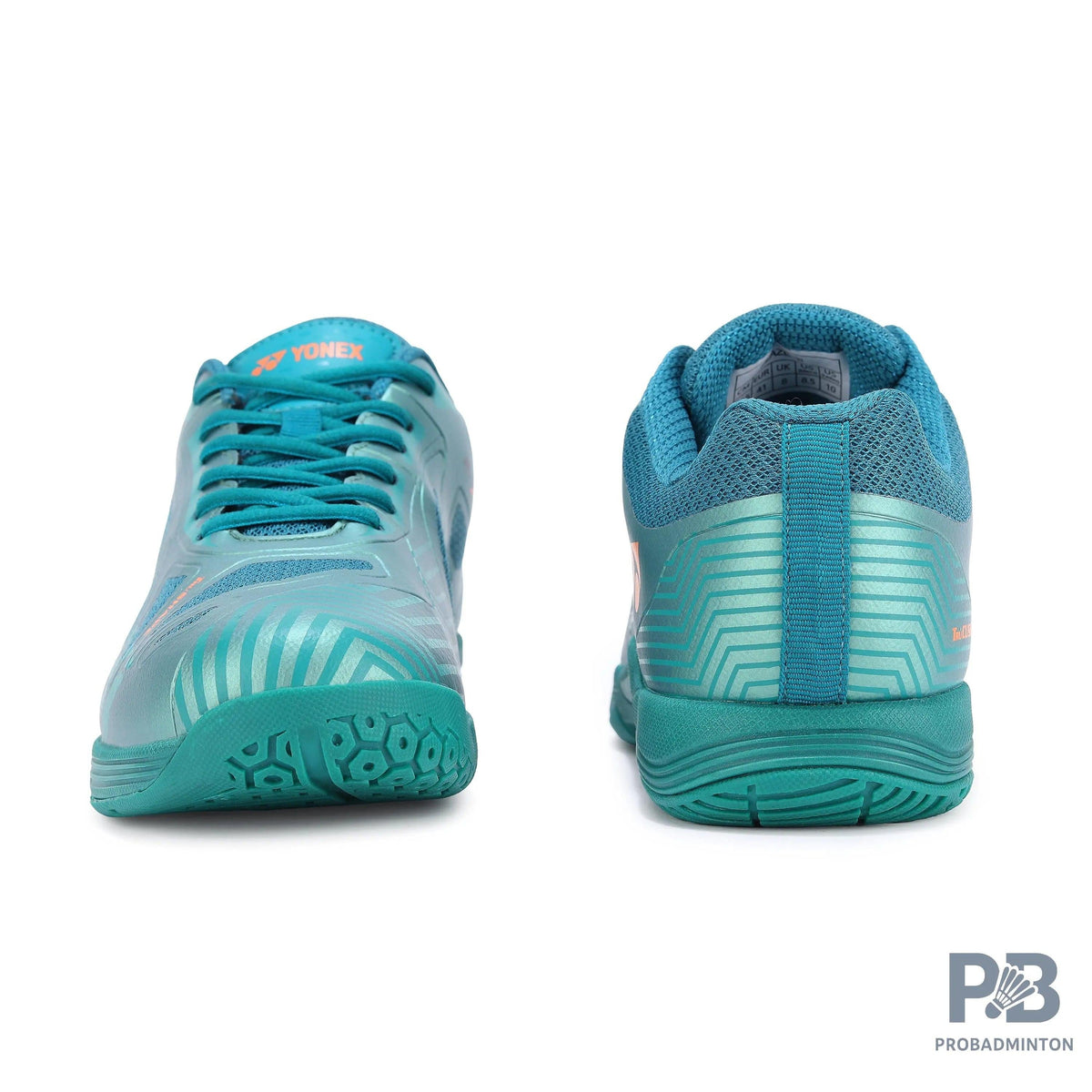 Yonex Blaze 3I Badminton Shoes | Neptune Green/Hyper Orange | Lightweight Non-Marking Court Shoes