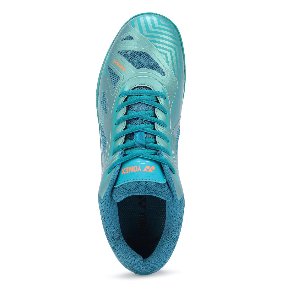 Yonex Blaze 3I Badminton Shoes | Neptune Green/Hyper Orange | Lightweight Non-Marking Court Shoes