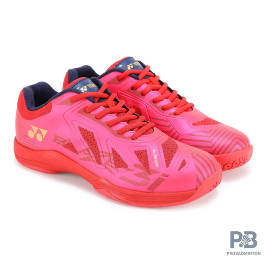 Yonex Blaze 3I Badminton Shoes | Red/Dark Pink/Gold | Lightweight Non-Marking Court Shoes