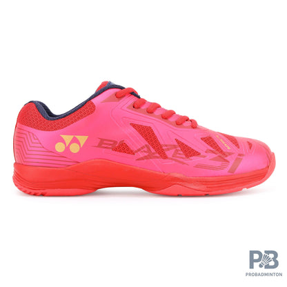 Yonex Blaze 3I Badminton Shoes | Red/Dark Pink/Gold | Lightweight Non-Marking Court Shoes