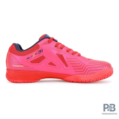 Yonex Blaze 3I Badminton Shoes | Red/Dark Pink/Gold | Lightweight Non-Marking Court Shoes