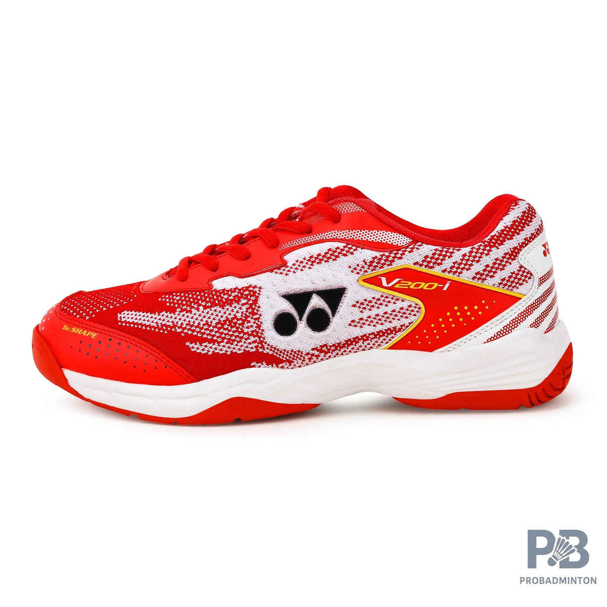 Yonex V 200i Badminton Shoe | Ruby Red/Medallion Gold