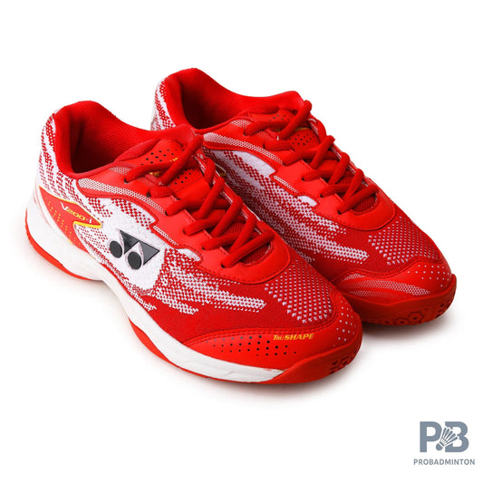 Yonex V 200i Badminton Shoe | Ruby Red/Medallion Gold