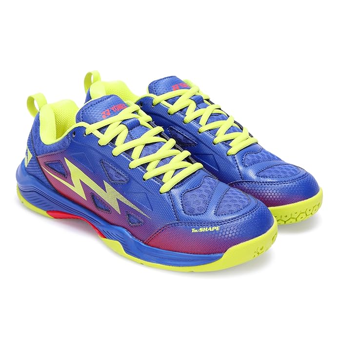 Yonex DOMINANT 6i Badminton Shoes - Deep Cobalt Fluorescent Lime – Lightweight All-Court Shoes with Tru Cushion+