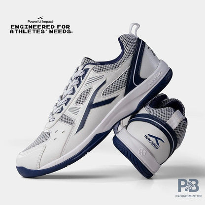 HUNDRED Raze Badminton Shoes (White / Navy)