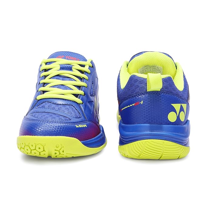 Yonex DOMINANT 6i Badminton Shoes - Deep Cobalt Fluorescent Lime – Lightweight All-Court Shoes with Tru Cushion+