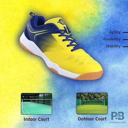 Nivia Hy-Court 3.0 Badminton Shoe | Yellow Blue