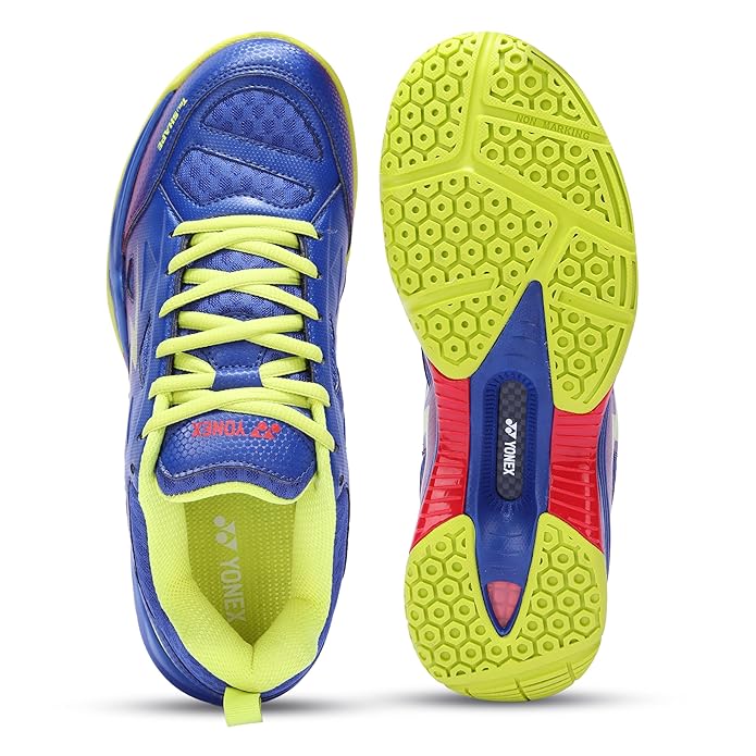 Yonex DOMINANT 6i Badminton Shoes - Deep Cobalt Fluorescent Lime – Lightweight All-Court Shoes with Tru Cushion+