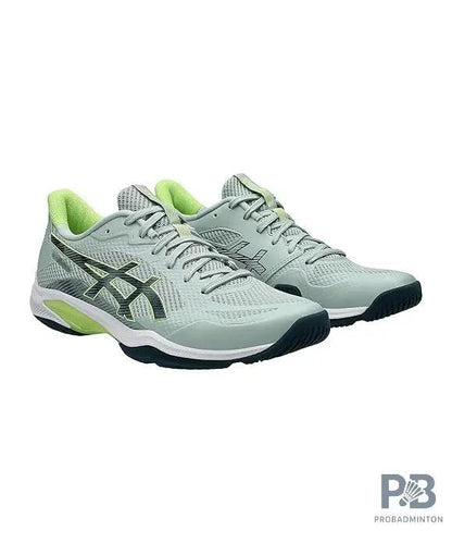 ASICS BLADE FF 2 Indoor Court Shoes for Men - Lichen Rock/Tranquil Teal | Lightweight, Fast & Flexible Badminton Shoes