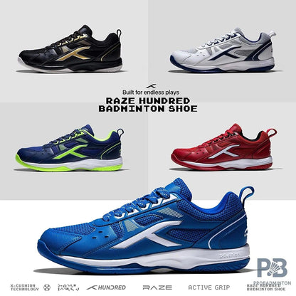 HUNDRED Raze Badminton Shoes (Navy / Lime)
