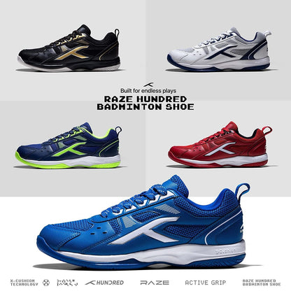 HUNDRED Raze Badminton Shoes (Black / Gold)