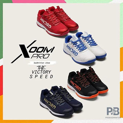 Hundred XOOM Pro Non-Marking Cushion Badminton Shoe (Navy/Gold)