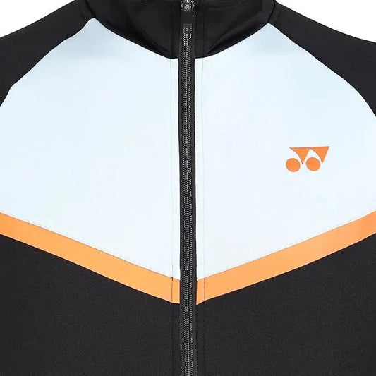 Yonex Track Suit 2500 for Men (Jet Black/Dark Navy) | Premium Badminton & Tennis Warm-Up Suit | Quick-Dry + UV Protection | Long Sleeve Pull-On Design