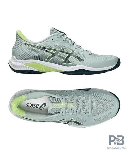 ASICS BLADE FF 2 Indoor Court Shoes for Men - Lichen Rock/Tranquil Teal | Lightweight, Fast & Flexible Badminton Shoes