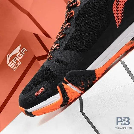 Li-Ning Saga Lite 6 Badminton Shoes (Black/Orange)