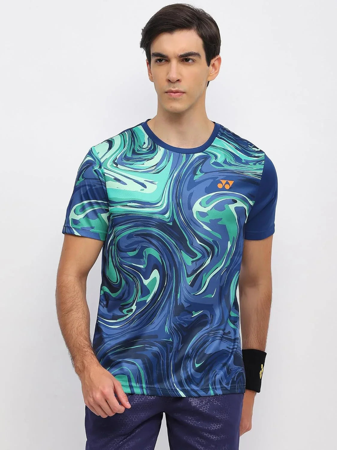 YONEX T Shirt Round Neck 2966 - Navy Peony  – Premium Breathable Tee for Badminton & Tennis Players
