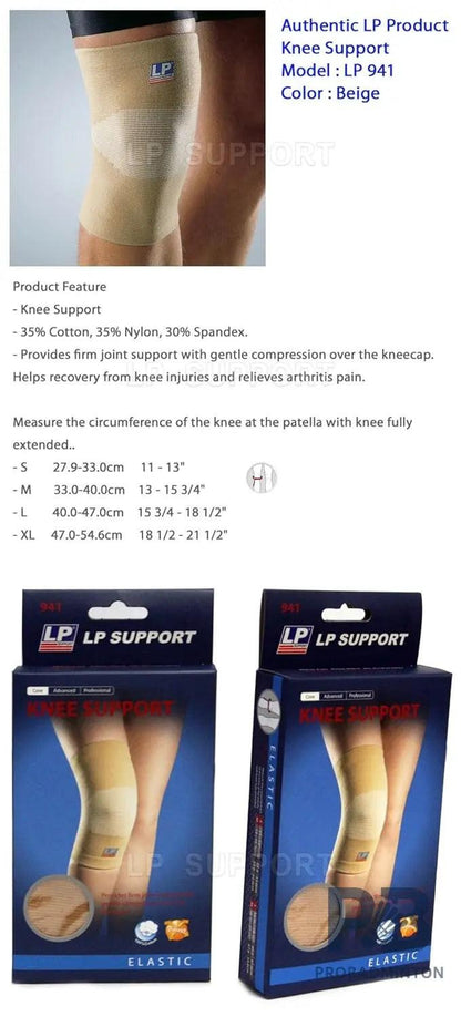 LP Knee Support 941 – Compression Sleeve for Knee Pain, Injury Recovery & Arthritis Relief (Beige)