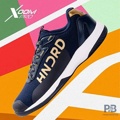 Hundred XOOM Pro Non-Marking Cushion Badminton Shoe (Navy/Gold)