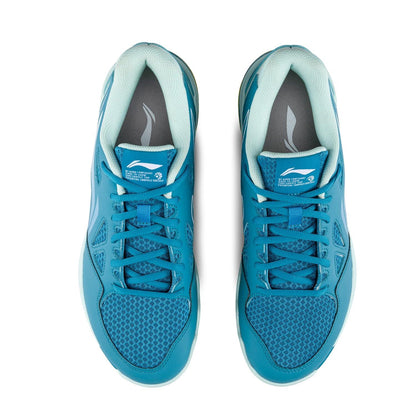 Li-Ning Halberd Strike Non-Marking Badminton Shoes| Blue Jade/Floating Green | Lightweight Indoor Court Shoes for Professional & Club Players
