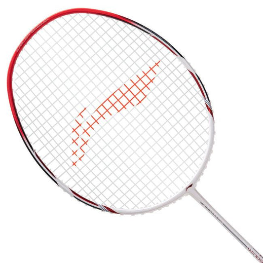 Li-Ning Windstorm 78 S Badminton Racket | White/Red