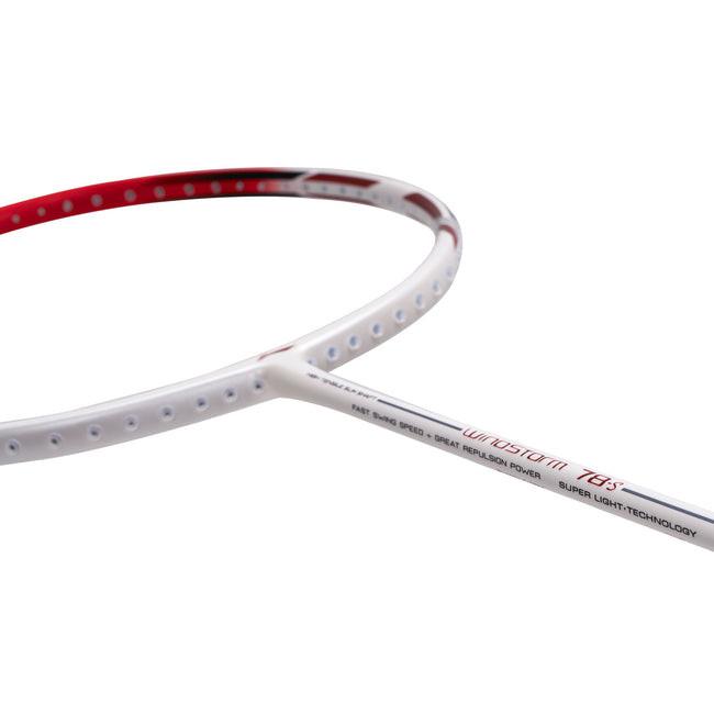 Li-Ning Windstorm 78 S Badminton Racket | White/Red