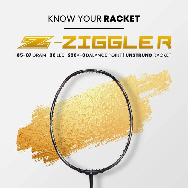 Apacs Z Ziggler Badminton Racquet (Unstrung) - Black/Red – Powerful Stiff Racket for Advanced Players