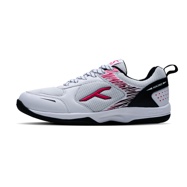 Hundred COURT STAR PRO Badminton Shoe | WHITE/BLACK/FUSHIA