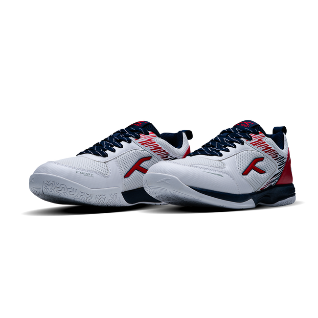 Hundred Court Star Pro Badminton Shoes WHITE/NAVY/RED