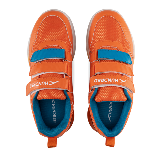 Hundred Court Champions Badminton Shoe | Orange/Blue/White