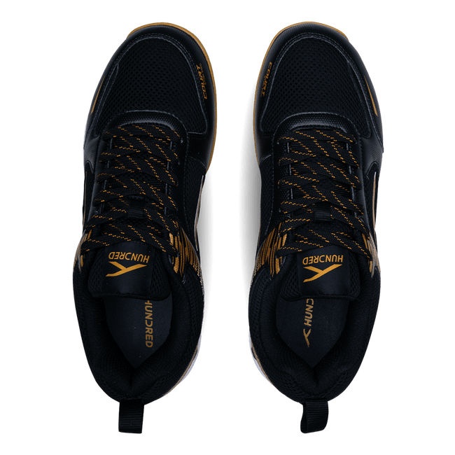 Hundred COURT STAR PRO Badminton Shoe | BLACK/GOLD
