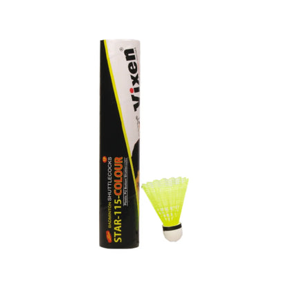 Vixen Star 115 Plastic Shuttlecock | Slow Speed Durable Nylon Shuttle for Training & Play