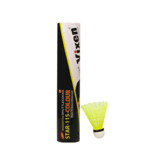 Vixen Star 115 Plastic Shuttlecock | Slow Speed Durable Nylon Shuttle for Training & Play