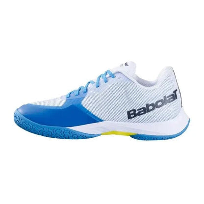 Babolat Shadow Spirit 2 Badminton Shoes (White/Algiers Blue) – Lightweight Indoor Court Shoes
