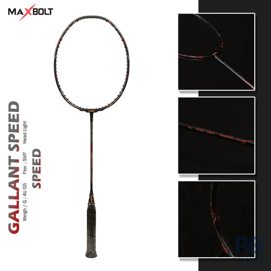 Maxbolt Gallant Speed Slim Unstrung Badminton Racket