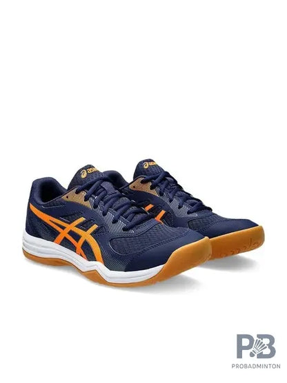 Asics UPCOURT 5 Indoor Court Shoe (Pea Coat/Shocking orange)