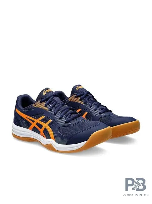 Asics UPCOURT 5 Indoor Court Shoe (Pea Coat/Shocking orange)