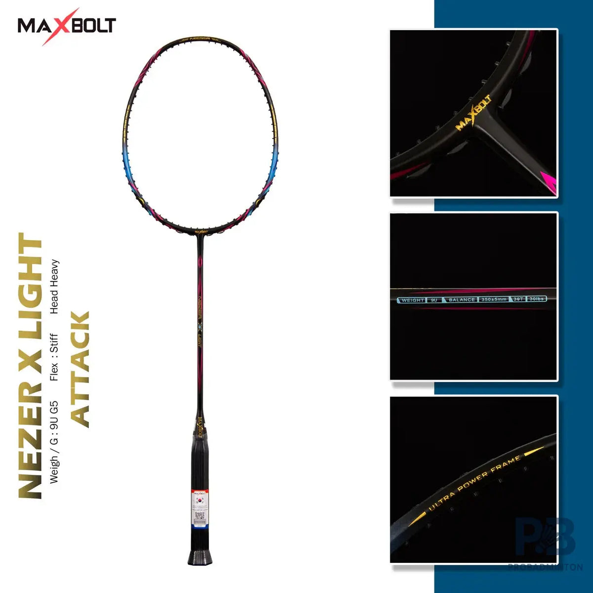 Maxbolt Nezer X Light Unstrung Badminton Racket