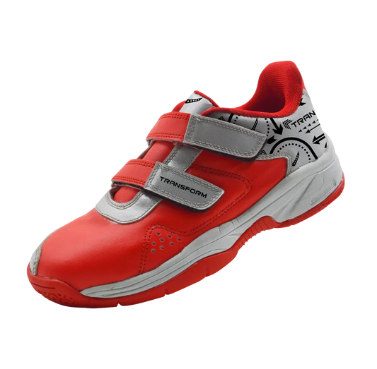 Transform Ninja Kids Badminton Shoe - Red – Lightweight Junior Court Shoes for Young Players