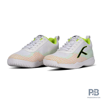 Hundred Blade Lite Badminton Shoe | White/Lime/Orange/Black