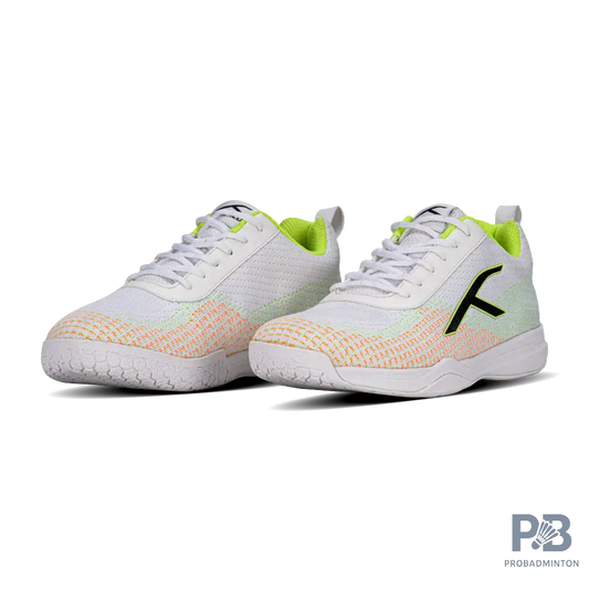 Hundred Blade Lite Badminton Shoe | White/Lime/Orange/Black