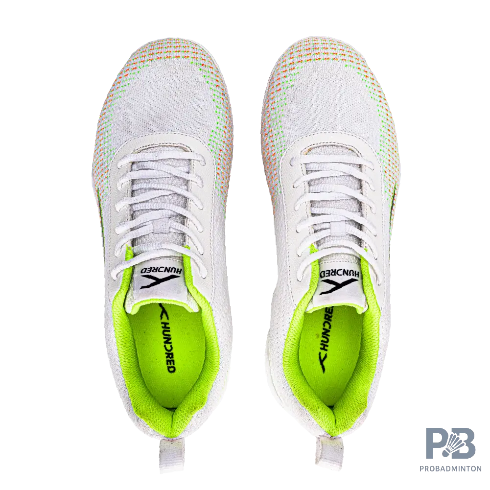 Hundred Blade Lite Badminton Shoe | White/Lime/Orange/Black