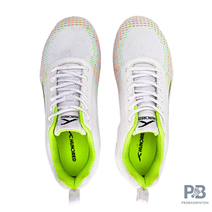 Hundred Blade Lite Badminton Shoe | White/Lime/Orange/Black