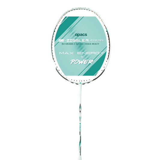 Apacs Z-Ziggler Reborn Badminton Racket (Unstrung) - White – Next-Gen Power Racket for Advanced Players