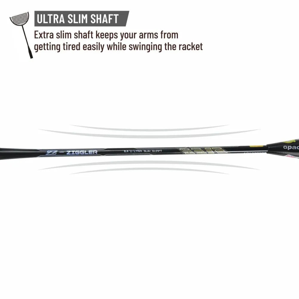 Apacs Z-Ziggler Badminton Racket (Unstrung) - Navy Blue – Powerful Stiff Racket for Advanced Players