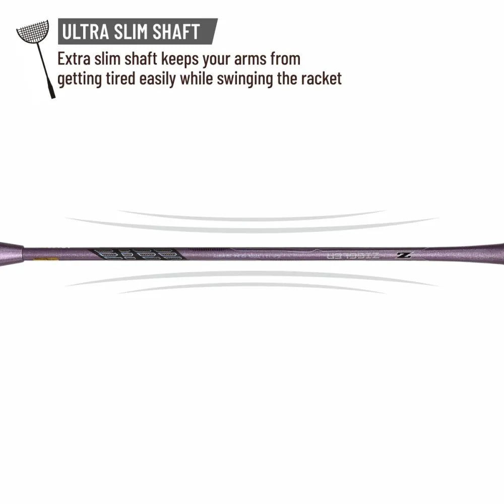 Apacs Z Ziggler Badminton Racquet (Unstrung) - Purple – Powerful Stiff Racket for Advanced Players